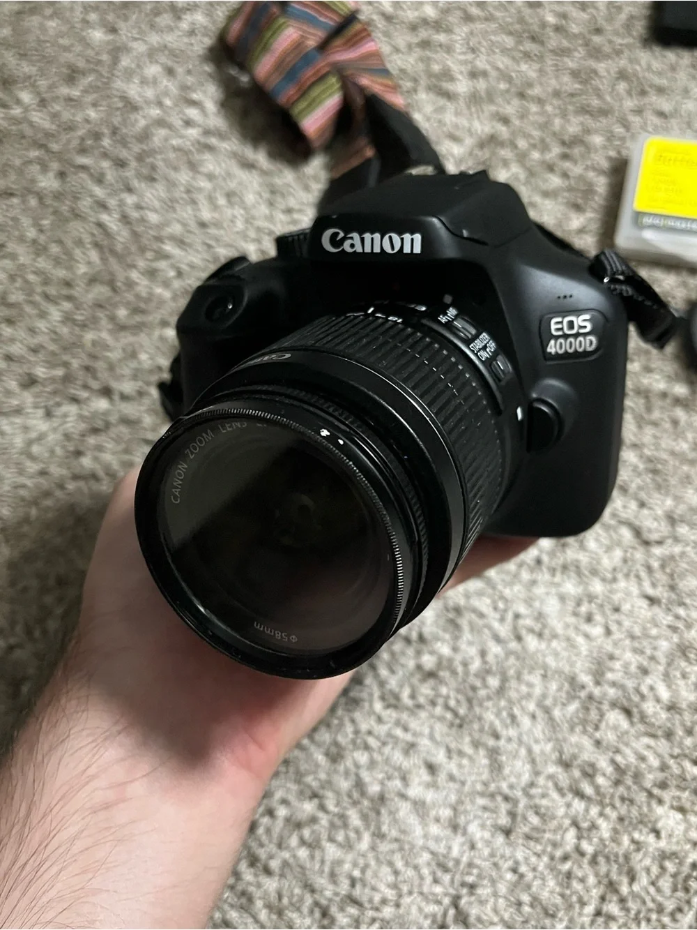 Canon EOS 4000D Digital SLR Camera W/ 18-55mm Len & Battery Parts Or Repair